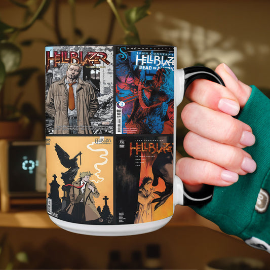 Hellblazer Comic Mug – John Constantine Dark Fantasy Coffee Mug with Black Handle