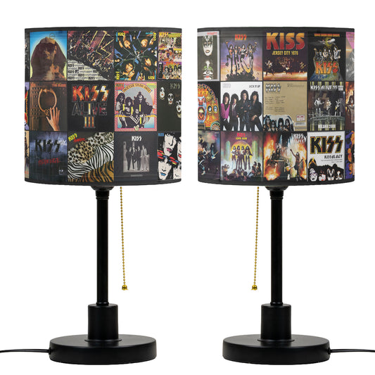 KISS Table Lamp – Classic Album Cover Collage Rock Band Fan Decor