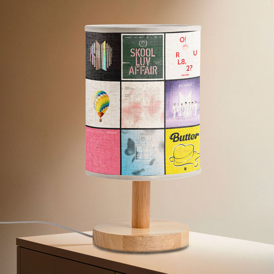BTS Album Collage Fabric Lamp – Iconic Discography Table Light