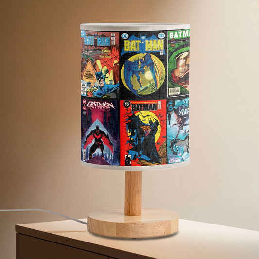Batman Comic Table Lamp – Vintage Superhero Night Light for Bedroom & Desk Decor
