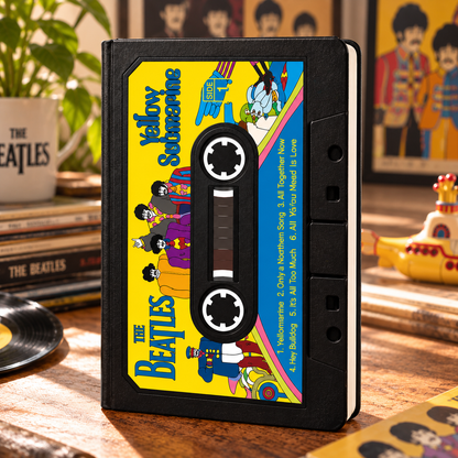 The Beatles Yellow Submarine Cassette Tape Vegan Leather Notebook – Rock Music Journal & Diary