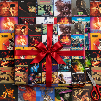 Jimi Hendrix Album Cover Wrapping Paper Roll – Psychedelic Rock Music Gift Wrap, Vintage Album Collage Christmas Wrapping Paper for Hendrix Fans