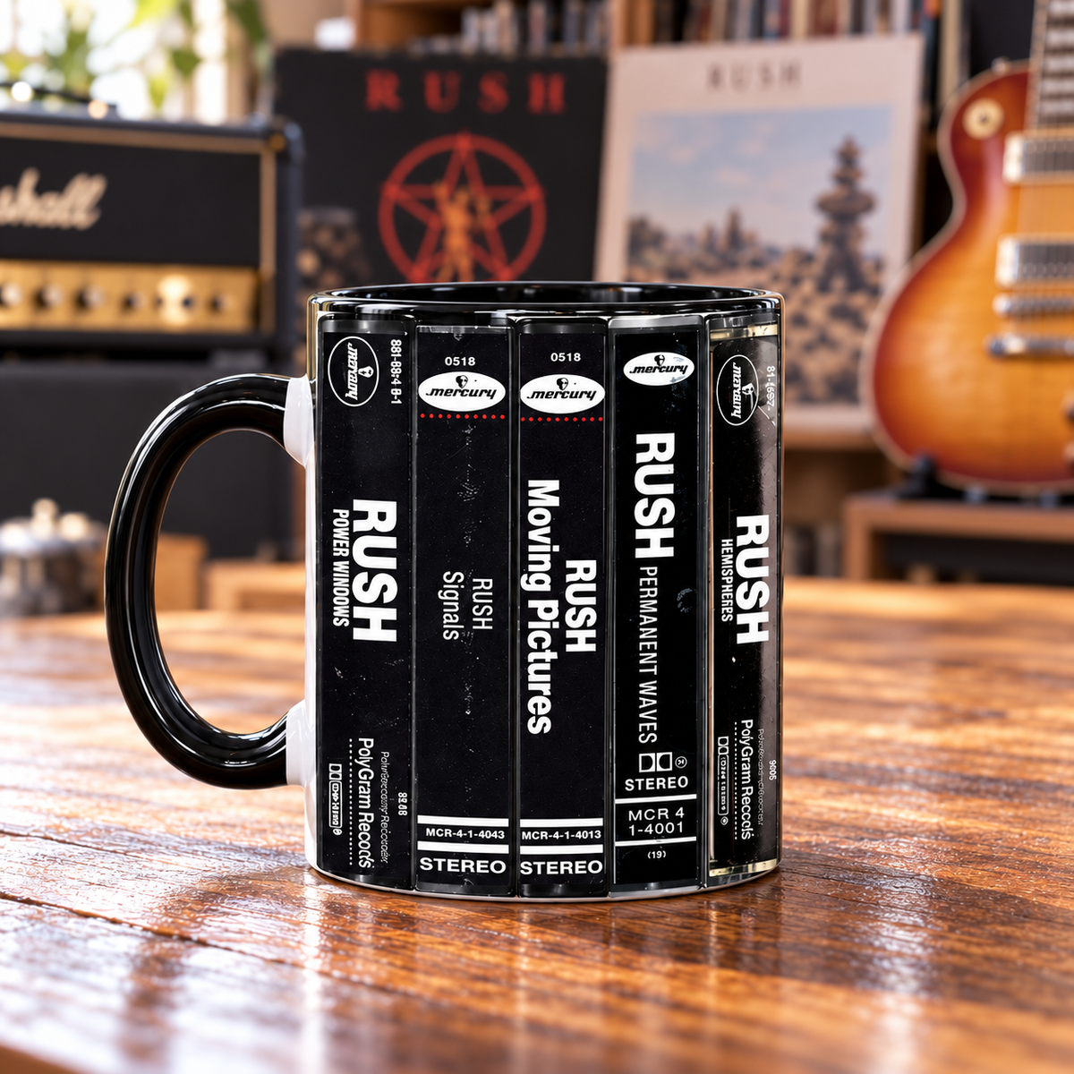 Rush Cassette Tape Mug, Classic Rock Coffee Cup, Retro Album Collection Mug, Progressive Rock Music Fan Gift