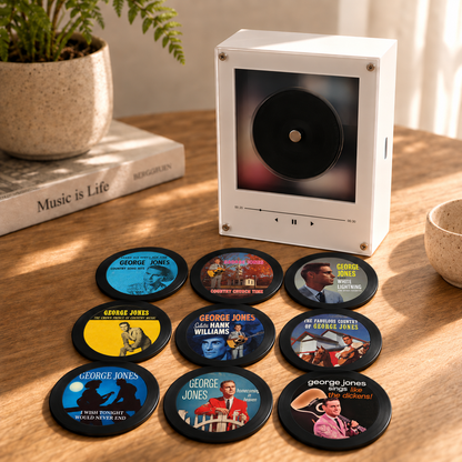 George Jones MagTune Mini CD Player Decor Set – Country Album Art Display