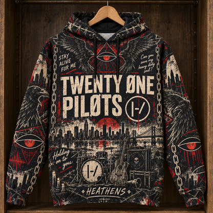 Twenty One Pilots Heavydirtysoul Hoodie – Blurryface Inspired Rock Pullover, Alternative Music Fan Gift