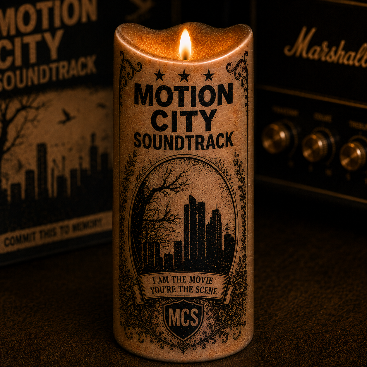 Motion City Soundtrack LED Candle, Everything Is Alright Flameless Candle, Emo Pop Punk Music Gift, MCS Fan Gift, Alternative Rock Decor