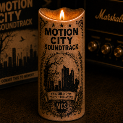 Motion City Soundtrack LED Candle, Everything Is Alright Flameless Candle, Emo Pop Punk Music Gift, MCS Fan Gift, Alternative Rock Decor