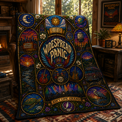 Widespread Panic Sherpa Blanket – Ain't Life Grand Stained Glass Blanket