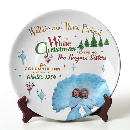 White Christmas Retro Plate – The Haynes Sisters Vintage Collectible