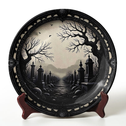 Whispers of the Graveyard – Gothic Decorative Ceramic Plate