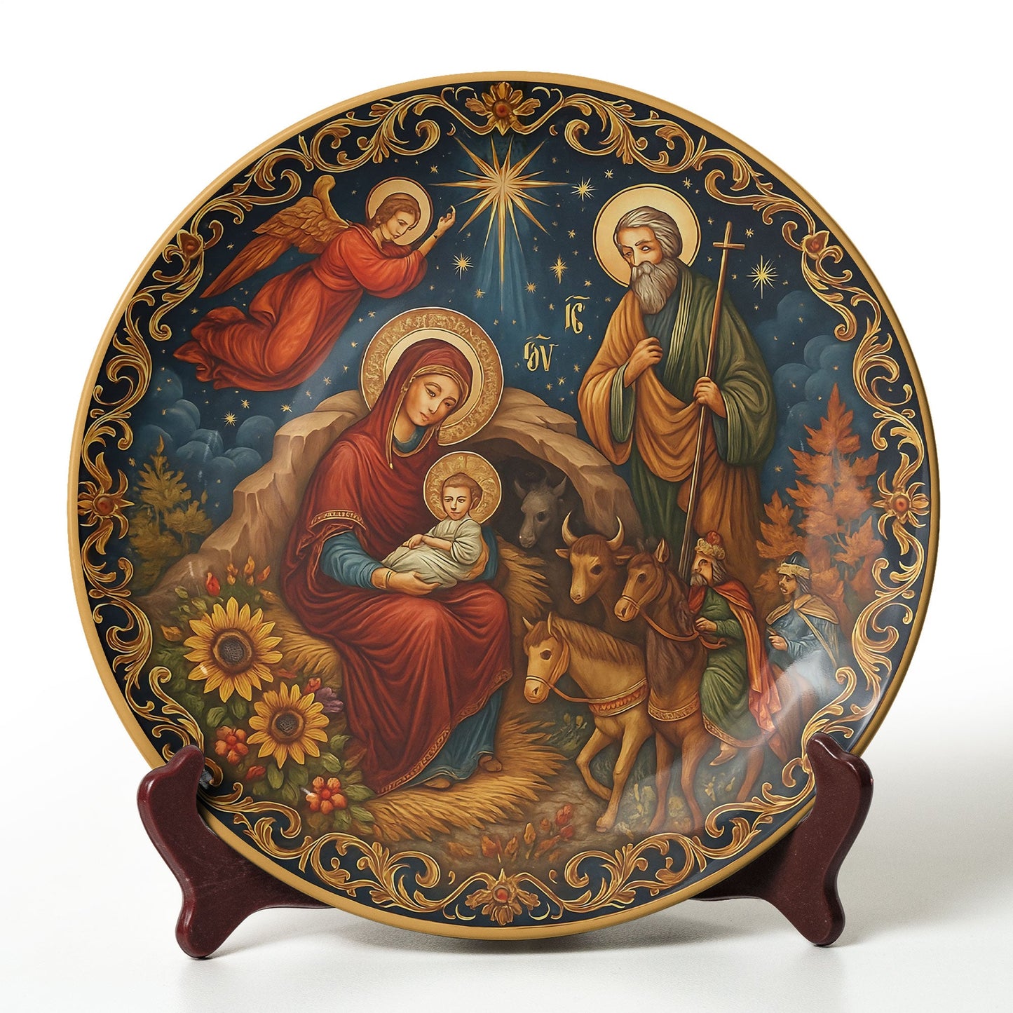 Holy Family Nativity Icon Decorative Ceramic Plate ?