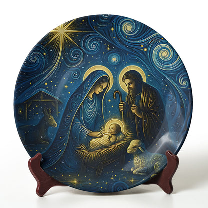 Holy Night Nativity “Starry Sky” Christmas Ceramic Plate
