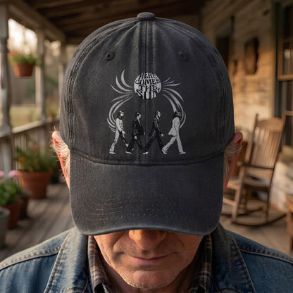 The Beatles Here Comes the Sun Denim Cap – Retro Rock Music Fan Cap Gift For Dad (With Box)