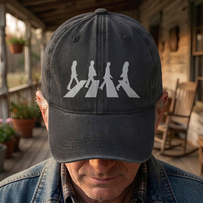 Retro The Beatles Abbey Road Denim Cap – Retro Rock Music Fan Cap (With Box)