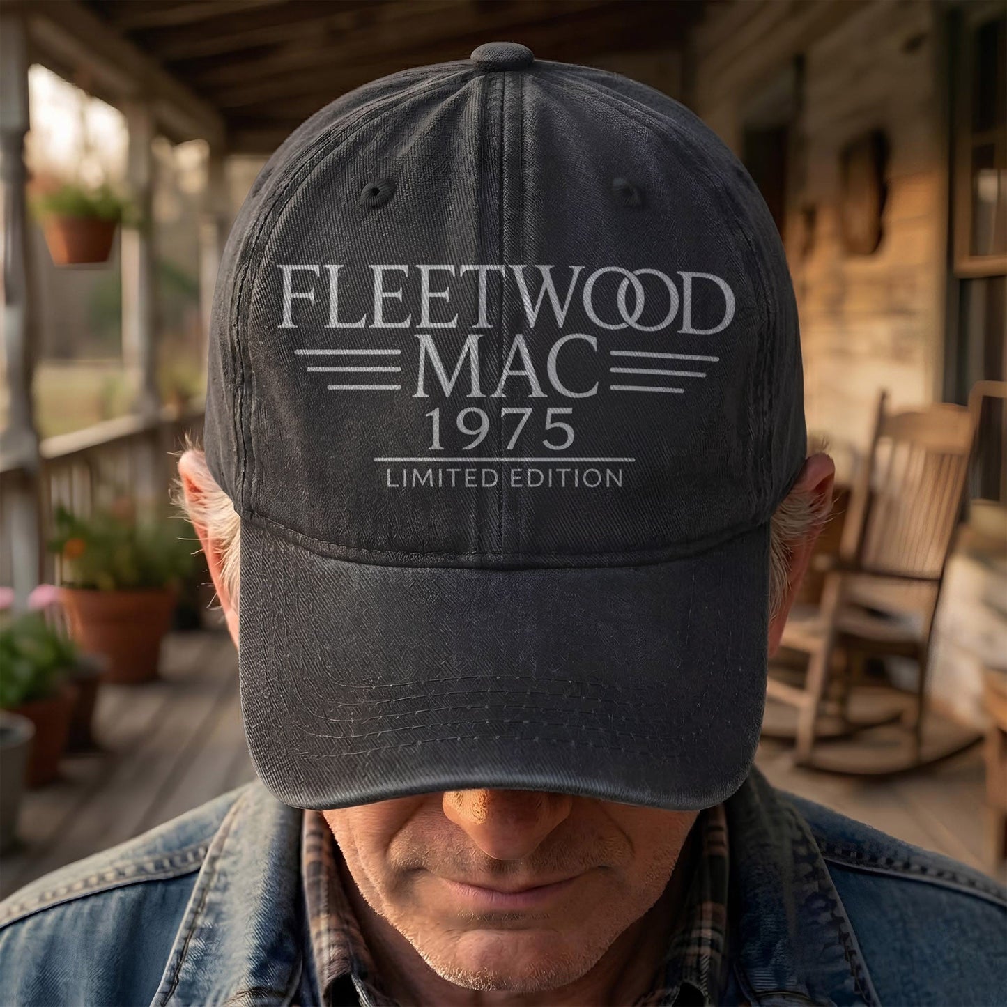 Fleetwood Mac Band Logo Est 1975 Denim Cap – Vintage Dad Cap Gift For Dad (With Box)