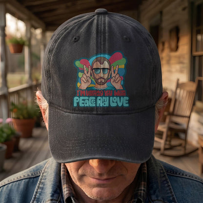 Beatles Ringo Starr Warning You With Peace and Love Denim Cap – Retro Rock Music Fan Cap (With Box)