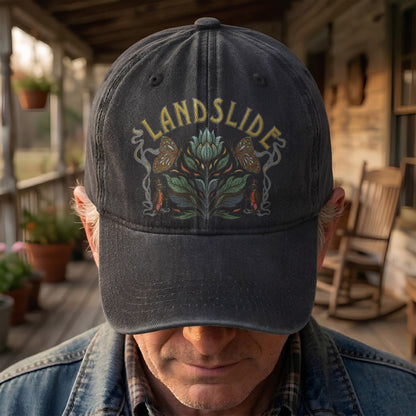 Fleetwood Mac Landslide Stevie Nicks Butterfly Floral Lyrics Music Merch Denim Cap – Retro Vintage Dad Cap Gift For Dad (With Box)