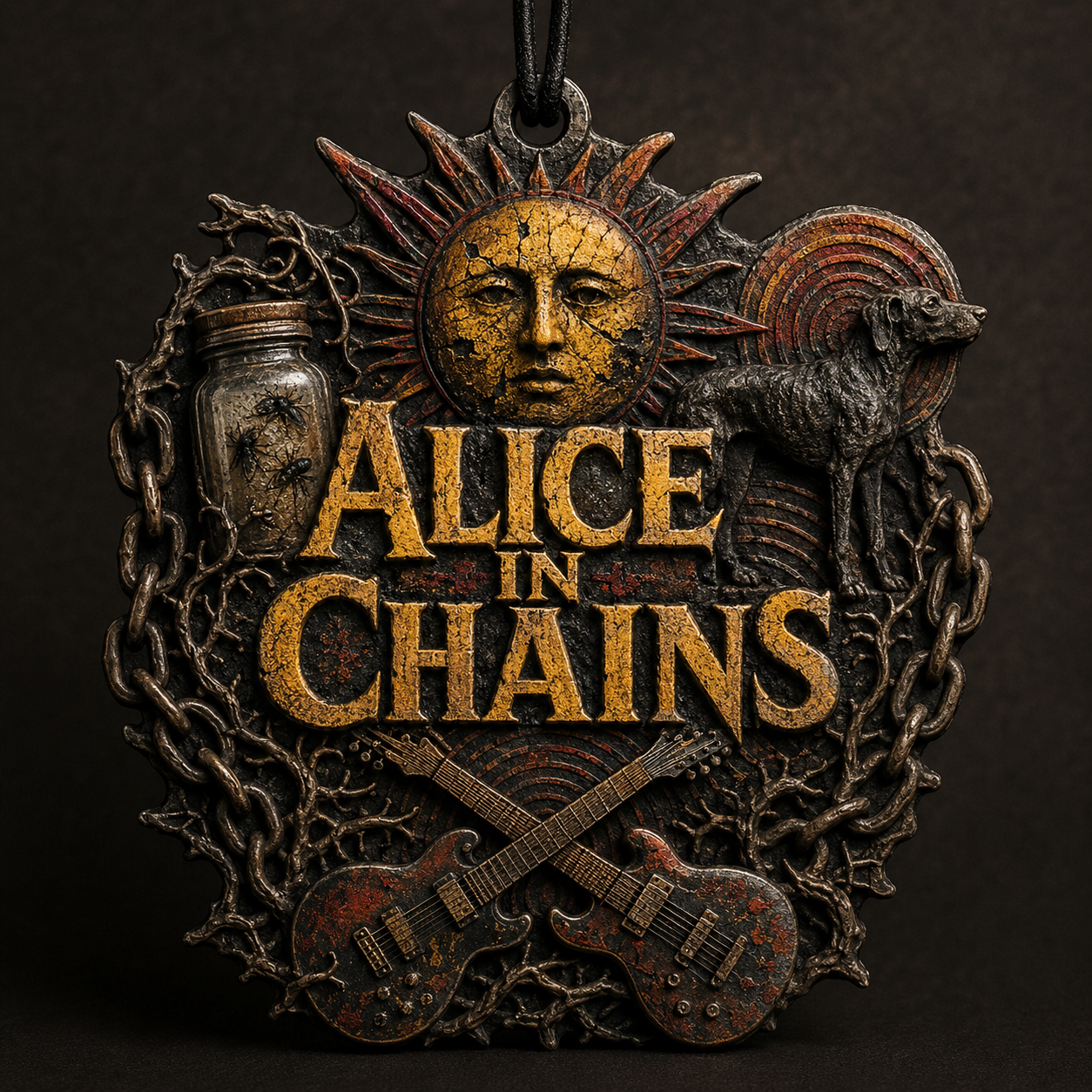 Alice in Chains High-Definition 3D Print Ornament – Dark Grunge Rock Gift for Fans