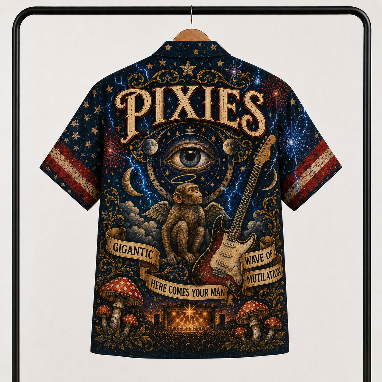 Pixies Hawaiian Shirt - Alternative Rock Band All Over Print AOP Button Up Shirt for Pixies Fans