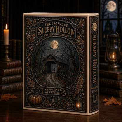 The Legend of Sleepy Hollow Ceramic Book Vase - Headless Horseman Halloween Decor & Bookish Gift