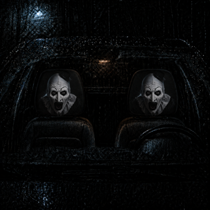 Art the Clown Terrifier Horror Car Headrest Cover – Creepy Halloween Auto Decor