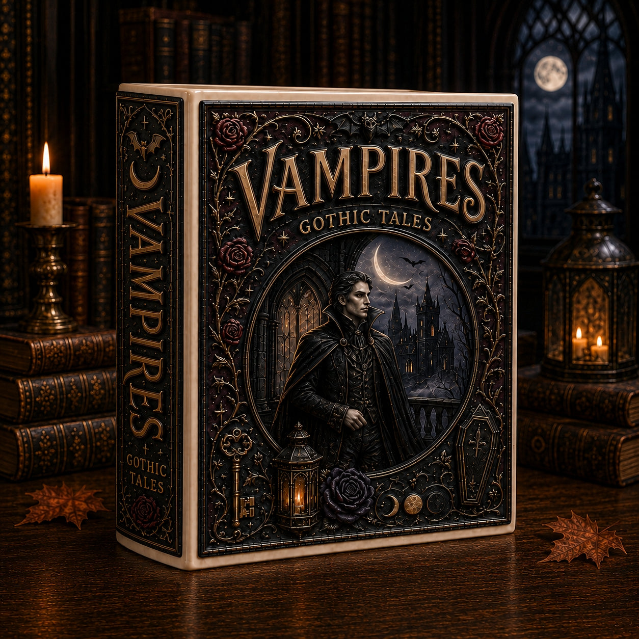 Vampires Gothic Tales Ceramic Book Vase - Dark Romance Vampire Home Decor & Bookish Gift