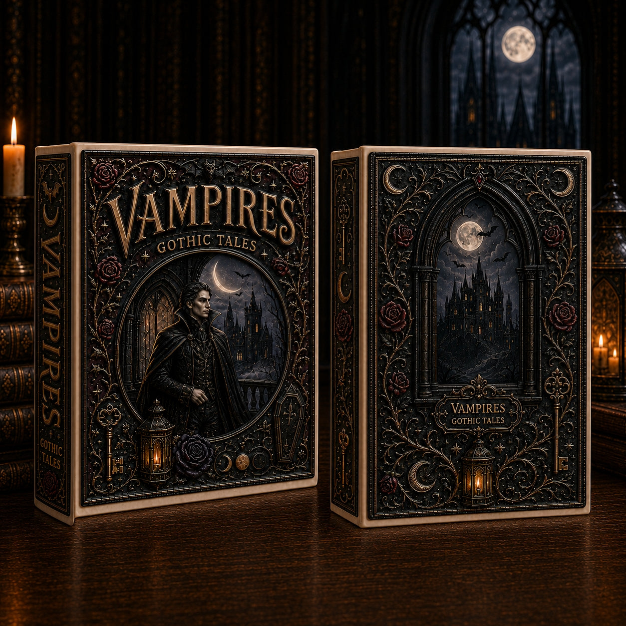 Vampires Gothic Tales Ceramic Book Vase - Dark Romance Vampire Home Decor & Bookish Gift