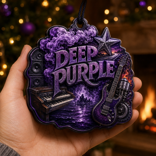 Deep Purple High-Definition 3D Print Ornament – Guitar and Keyboard Gift for Rock Fans