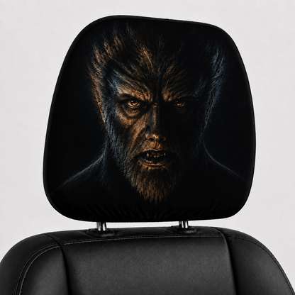 Wolfman Horror Movie Headrest Cover – Spooky Halloween Car Accessory