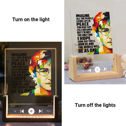 John Lennon “Imagine” LED Music Plaque – Dreamer’s Light