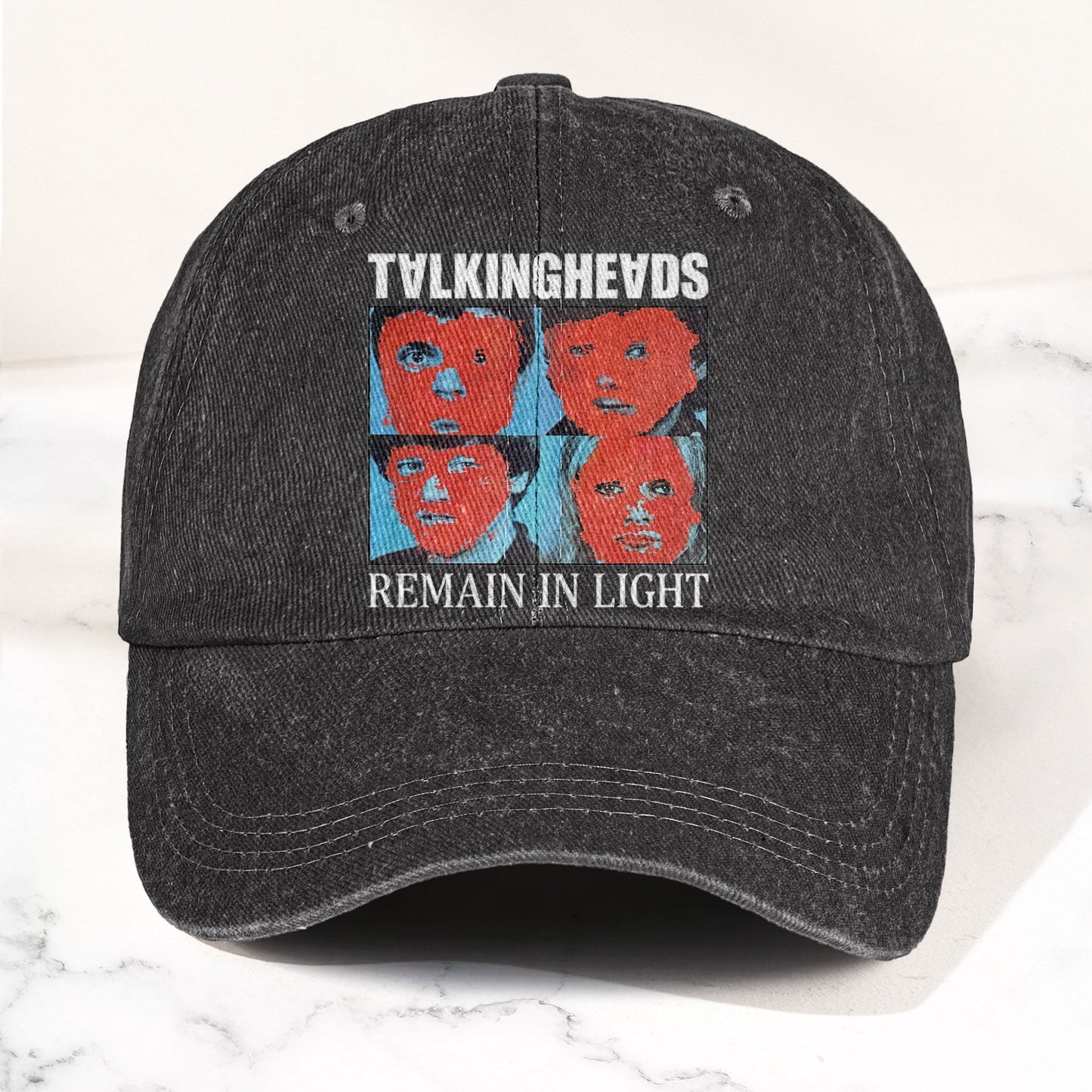 Talking Heads Remain in Light Punk Rock Denim Cap – Retro Music Fan Concert Cap Gift For Dad Father's Day (With Box)