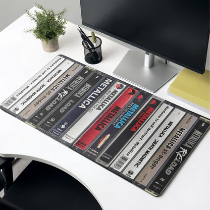 Metallica Cassette Album Collage Print Desk Mat – Non-slip Office Gift Keyboard Pad Birthday Gift For Music Lovers