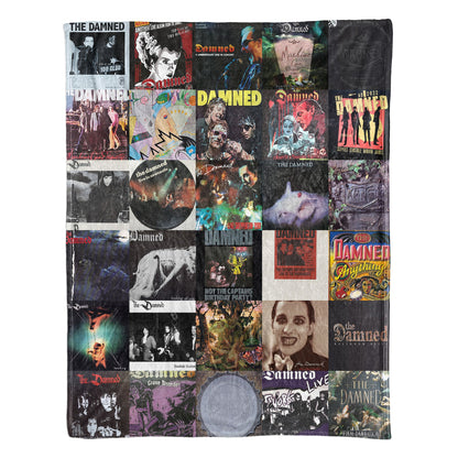 The Damned Sherpa Blanket – Iconic Album Cover Collage Cozy Throw for Punk & Goth Rock Fans