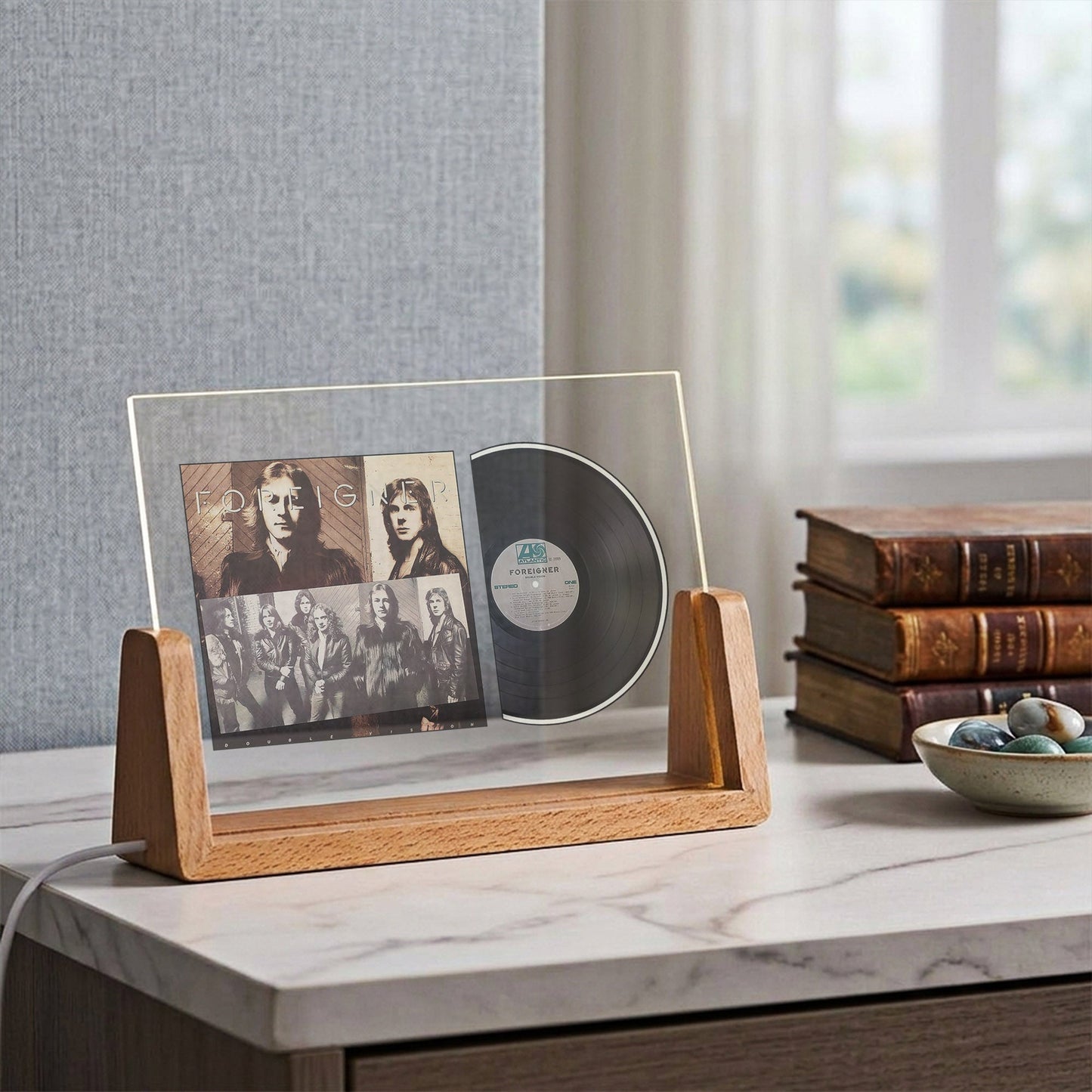 Foreigner Double Vision Iconic Album Acrylic Light – Classic Rock Vinyl LED Display