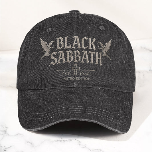 Black Sabbath Band Logo Est 1968 Denim Cap – Vintage Dad Cap Gift For Dad (With Box)