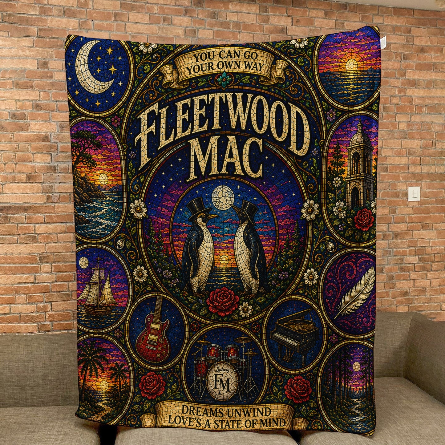 Fleetwood Mac Sherpa Blanket – Dreams Stained Glass Blanket