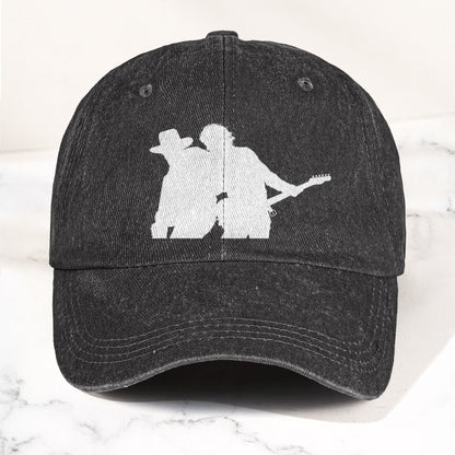 Bruce Springsteen And Clarence Clemons Denim Cap – Retro Rock Music Fan Cap (With Box)