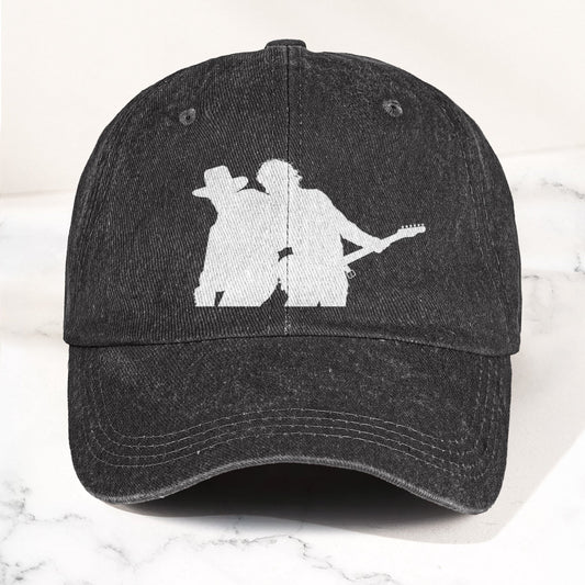 Bruce Springsteen And Clarence Clemons Denim Cap – Retro Rock Music Fan Cap (With Box)