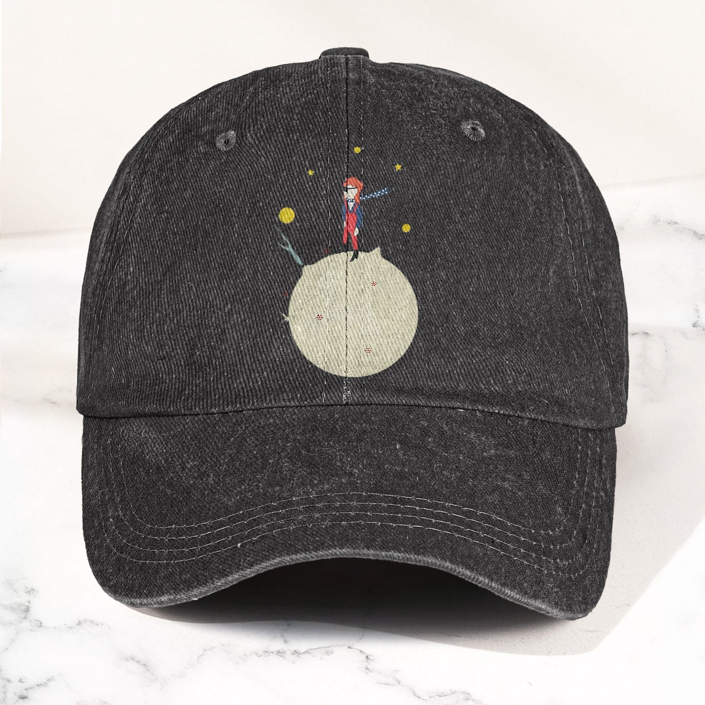 Ziggy Stardust Denim Dad Cap – Retro David Bowie Merch Design (With BOX)