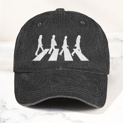 Retro The Beatles Abbey Road Denim Cap – Retro Rock Music Fan Cap (With Box)