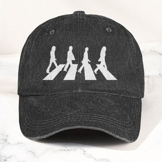 Retro The Beatles Abbey Road Denim Cap – Retro Rock Music Fan Cap (With Box)