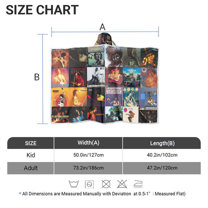 Jimi Hendrix Wearable Hooded Blanket – Iconic Album Cover Collage Gift