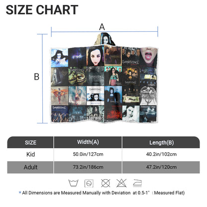 Evanescence Wearable Hooded Blanket – A Dark, Haunting Rock Comfort Piece