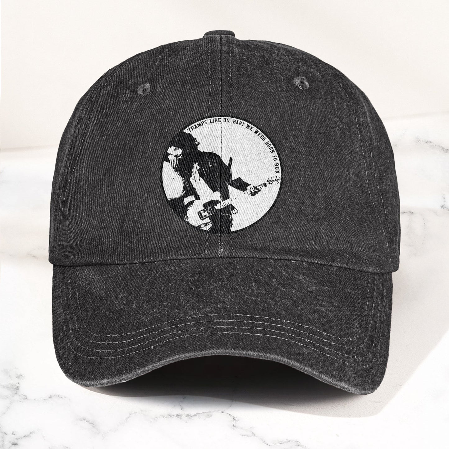 Bruce Springsteen Born To Run Album Inspired Denim Cap – Retro Rock Music Fan Cap (With Box)