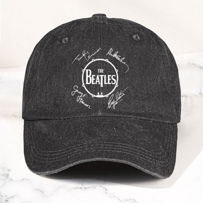 The Beatles Denim Dad Cap – Classic Drum Logo Signature Design ( With BOX)