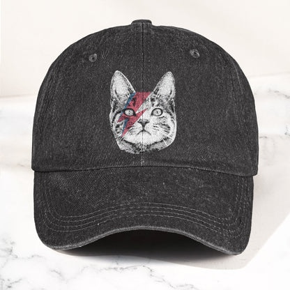 Kitty Stardust Denim Cap – David Bowie Inspired Merch Dad Hat (With Box)