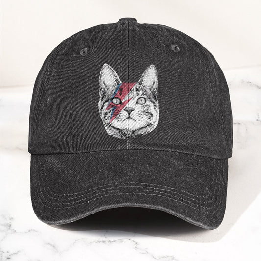 Kitty Stardust Denim Cap – David Bowie Inspired Merch Dad Hat (With Box)