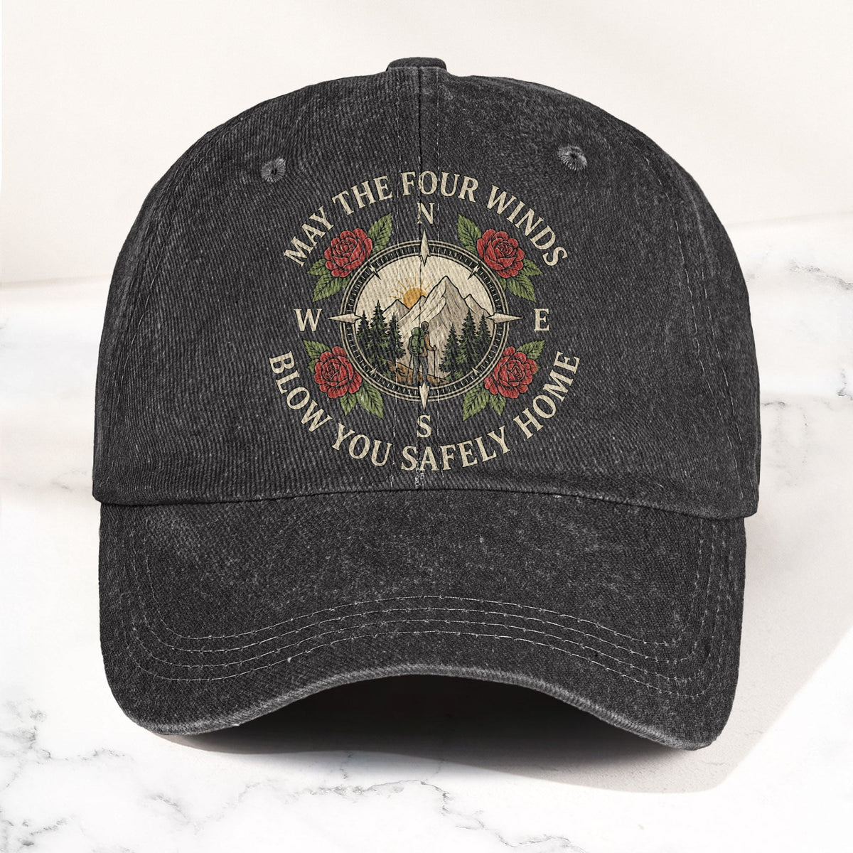 Grateful Dead Franklin's Tower May The Four Winds Blow You Safely Home Hiking Lyrics Denim Cap – Retro Vintage Dad Cap Gift For Dad (With Box)