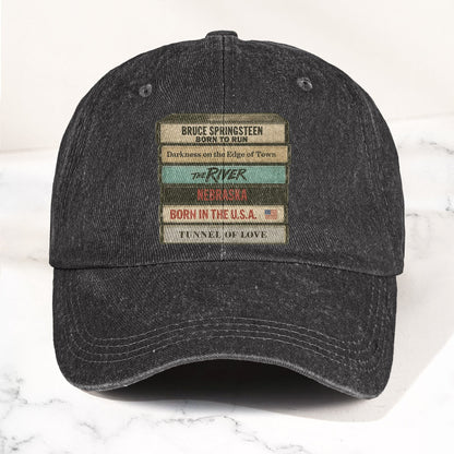 Bruce Springsteen Iconic Cassette Tape Denim Cap – Retro Rock Music Fan Cap (With Box)