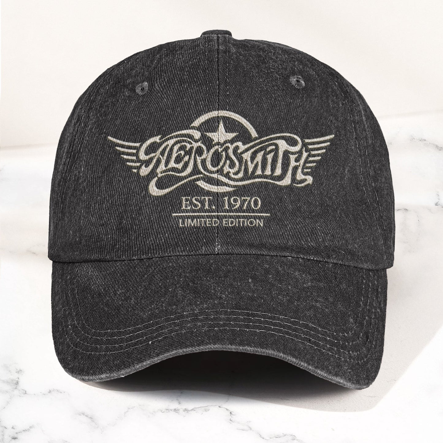 Aerosmith Est 1970 Limited Edition Denim Cap – Vintage Dad Cap Gift For Dad (With Box)